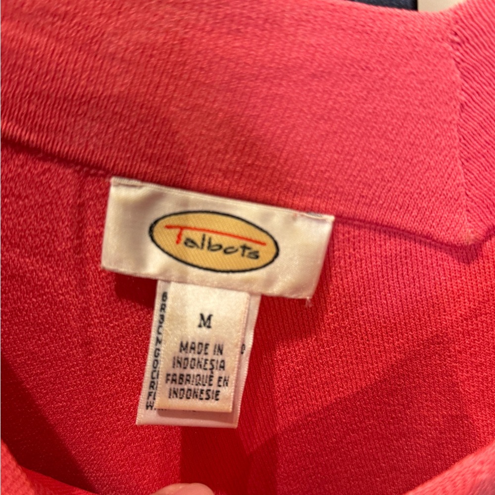 Talbots Coral Short Sleeve V-Neck Top (Vintage) - Picture 4 of 4